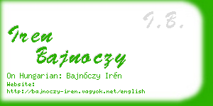 iren bajnoczy business card